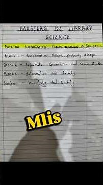 mlis IGNOU notes || information communication and society