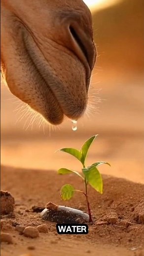 Camel saver the mango tree from drying up by wataring it😭 #camel #tree #save