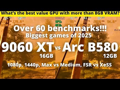 Best value GPU with more than 8GB? RX 9060 XT 16GB vs Arc B580- The Ultimate Comparison!!!