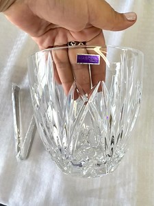 Vintage Marquis by Waterford Crystal / Brookside Pattern Crystal Ice Bucket With Stainless Tongs - Etsy