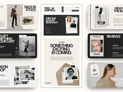 Email Marketing Templates Canva, Modern Editorial Newsletter Template, Marketing Mailing List Design for Mailchimp Klaviyo, Email Campaigns - Etsy UK