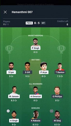 PBKS vs GT Dream11 Prediction | PBKS vs GT Dream11 | Punjab vs Gujarat Dream11 4th IPL2026