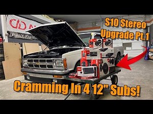 Cramming Four 12" Subwoofers & A Custom Box In The Back Of The Chevy S10 Restomod!