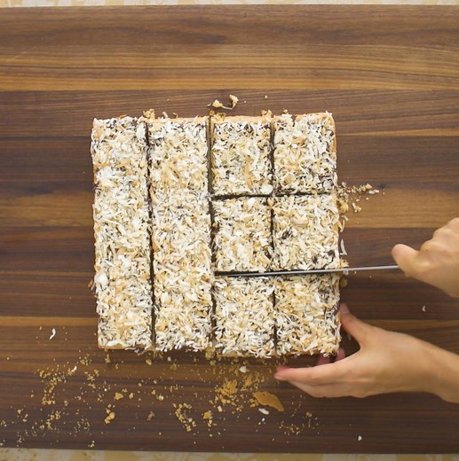 Shortbread Caramel Chocolate Coconut = the BEST new bar cookie this year. 😍 😍 😍 #12DaysofCookies | Food Network