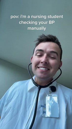 when you have to use a sphygmomanometer 🫣 #nursingschool #nurseblake #nursingstudents #clinicalrotations