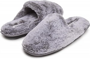 [Hot Item] Warm Fuzzy Fluffy Open Toe Plush Rabbit Fur Memory Foam Slide Slippers
