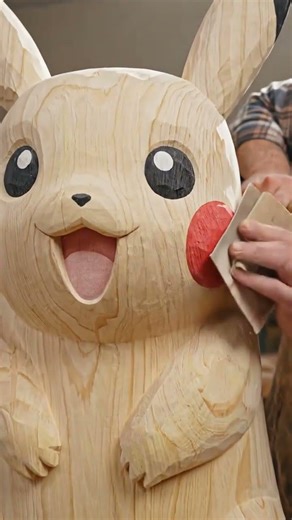 #Man maker Pikachu wooden statue...#popular #pokemon #butify #funny #art #pikachu #atitude