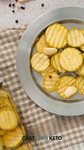 Make the most of the summer season by pickling zucchinis. Pickled zucchini keep up for months and you will always have a crunchy, tangy side dish to munch on! The best of all? This pickle zucchini is fit for a low-carb and keto diet and is ready in just minutes!  For step-by-step instructions, and shopping list, click the link in our bio or comment 'PICKLES' #ketopickles #zucchinipickle #ketopickles #ketorecipes #lowcarbdiet | Cast Iron Keto | Facebook