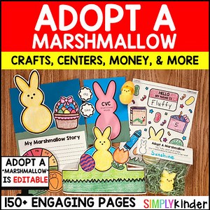 Adopt A Marshmallow Easter Spring Project, Easter Activities Kindergarten