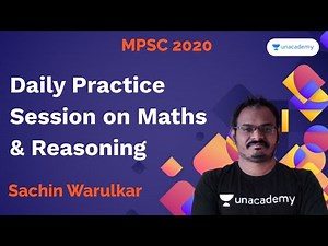 Daily Practice Session on Maths & Reasoning I Sachin Dhawale I MPSC 2020