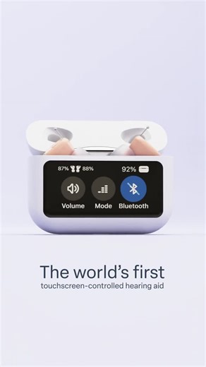 Audien Hearing on Instagram: "The world's first touchscreen-controlled hearing aids have arrived, and they only cost $389. #hearing #hearingaid #hearingloss #health #wellness"