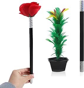 VANTIYAUS Stick to Rose+Flower Magic Tricks Flowers Appearing Close up Street Stage Magic Props,Easy Magic Trick Toys Show Performance Prop Funny Toys for Adults