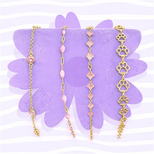 Custom Paw Print Bracelet or Anklet, Dainty Gold Tone Chain Jewelry, Dog Mom - Etsy