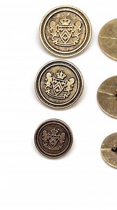 12 Vintage Military Coat of Arms Buttons: Antique Gold & Silver Crest Shank Buttons - Etsy