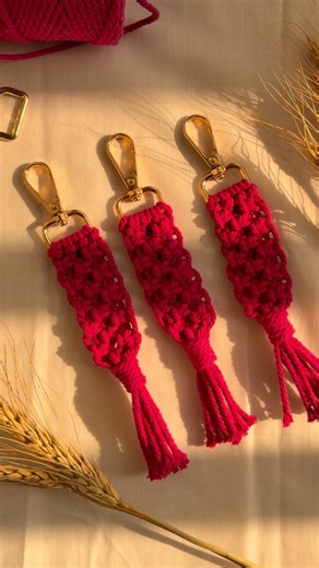 Bansi | Macrame works on Instagram: "✨Hand-knotted macrame keychain — a perfect blend of minimal design and earthy charm to elevate your everyday essentials. Crafted with natural cotton cords and sturdy hardware, this keychain adds a soft boho touch to your keys, bags, or wallets. Simple, stylish, and made to last🤍🌾 Handmade with care. Designed to carry a little beauty with you everywhere. DM us to order 💌✨ #foryou #foryoupage #fyp #explore #trendingreels"
