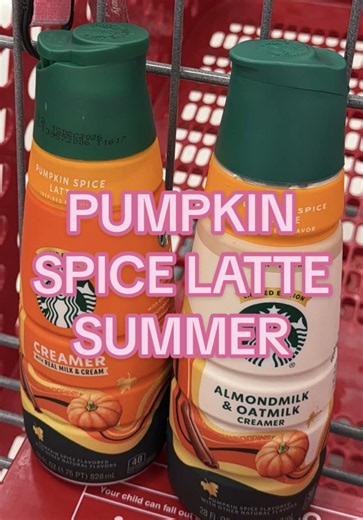 pumpkin spice latte summer 🎃🧡🍁 #pumpkinspice #pumpkinseason #coffeecreamer #starbucks #targetfinds