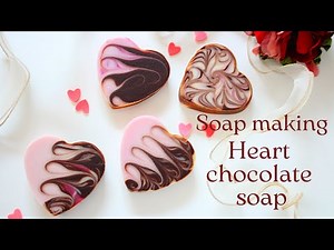 Heart Chocolate Soap Making | Cold Process Soap