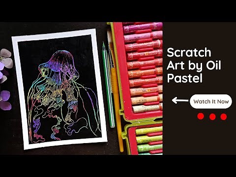 Jellyfish Oil Pastel Scratch Art |Scratch Art | Sgraffito Art with Oil Pastel