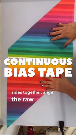 236K views · 5.6K reactions | This continuous bias tape tutorial never gets old for me. The rainbow gradient fabric. The loop. The hack. Chefs kiss. I have stacked of unused tape that I’ve made just because I love this tutorial so. Have you tried this yet? #sewinghack #biastape | Mx Domestic | Facebook