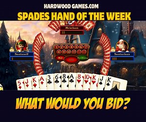 🎄 Spades Hand of the Week: The Holiday High-Wire Act 🎄 We’ve got a festive showdown against the Claus family today! You are sitting in the South seat with a hand that looks like a gift under the tree... but is there coal hiding in that short Spade suit? Here is the Situation: It’s the first hand of the game. The score is 0-0. It's your turn to bid. Your Hand: Spades: K, J (Only 2!) Hearts: K, 10, 8 Clubs: A, 8, 6, 3 Diamonds: A, K, J, 5 The Mentor’s Dilemma: You have incredible power in the si
