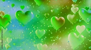 Heart background pastel colors. A vibrant and whimsical background filled with hearts in different sizes and shades, creating a delightful and romantic atmosphere. Pink,purple,blue 4k video effect