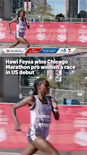 22K views · 713 reactions | One of the world’s best runners at the marathon distance, Hawi Feysa made a splash in her U.S. marathon debut, coming out with a victory in Chicago. #chicagomarathon #chicagomarathon2025 #hawifeysa #marathon | NBC Chicago | Facebook