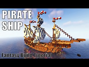 Minecraft Fantasy Pirate Ship Build Tutorial | Step by step Tutorial