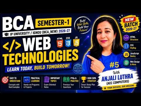 Web Technologies | Semester - 1 | BCA | DAY 5 | Unit 1 | HTML - Creating Forms & Frames