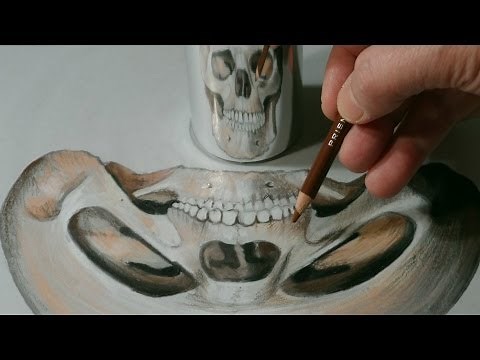 How to Draw Anamorphic Skull by Vamos
