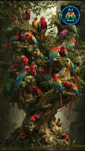 The Macaw Tree l A Multicolored Gathering#birds#shorts