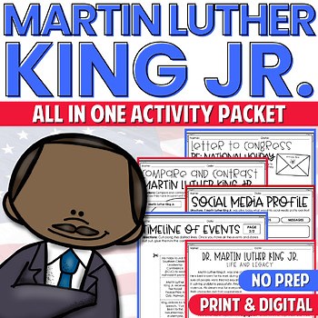 Martin Luther King Jr. Day Reading Activity Packet, MLK Jr. Day Math Worksheets