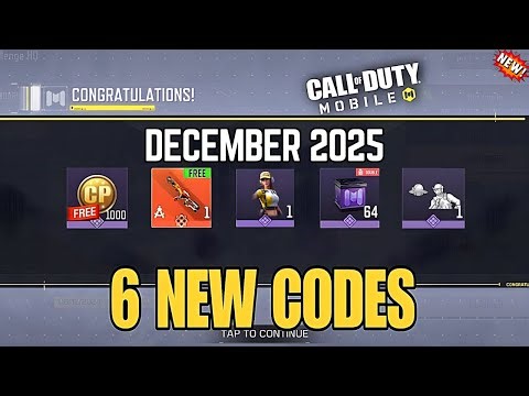 *NEW* CALL OF DUTY MOBILE CP 6 REDEEM CODES 2025 DECEMBER | COD MOBILE NEW CP REDEEM CODE 2025
