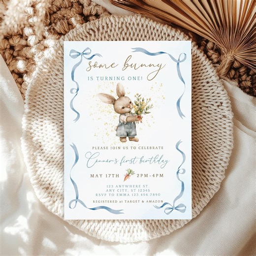 Editable Peter Rabbit Birthday Invitation, Bunny Invite Template, (digital Download) - Etsy