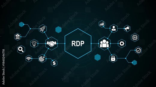 Remote Desktop Protocol (RDP) and Secure Network Access Technology Concept