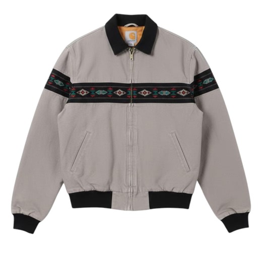 Vintage Aztec Pattern Bomber Jacket:90s Southwestern Work Wear Jacket Grey Quilted Zip-up Coat - Etsy