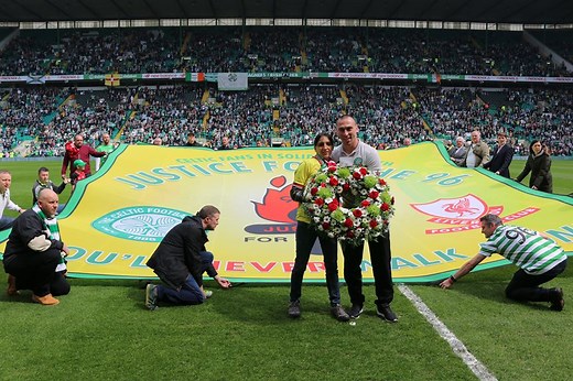 152K views · 4.1K reactions | Members of the Hillsborough Justice Campaign were welcomed to Paradise pre-match. You'll Never Walk Alone.#JFT96 | Celtic FC | Facebook
