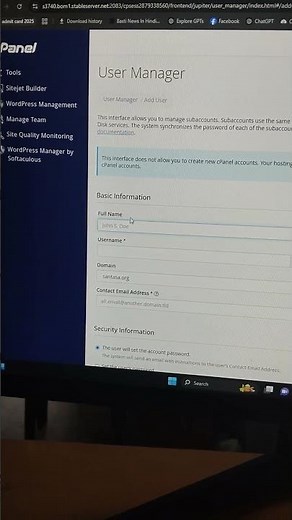 How to create multiple account on cpanel #cpanel #coding #education