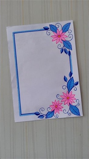 Beautiful Floral Corner Border Design/6 easy border design/Project design/Priyanka Gunwal #shorts