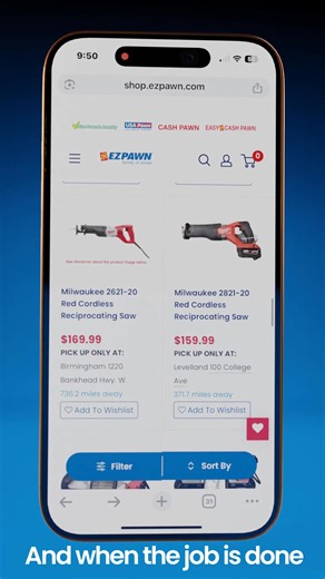 Unlock incredible deals on quality pre-owned items from top brands. Visit our Online Catalog by clicking the link in our bio or visiting https://shop.ezpawn.com/ today! 🤭 #OnlineCatalog #preowneditems #greatdeals #shoplocal #thrift #fyp Select stores only. Not all inventory in stores will be presented online. Please visitshoponline.ezpawn.com/terms-of-service for more information. All items are pre-owned; trademarks are owned by their respective brand owners. No brand owner endorses or has any 