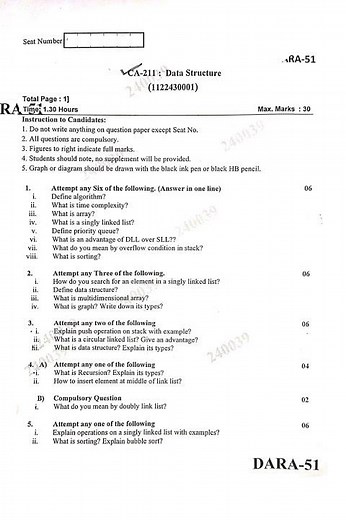 CA-211 Data Structure Question Paper 2025 | Most Repeated Questions | NEP | BCA | Question Paper |