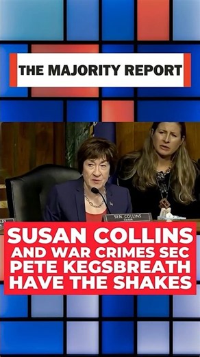 Susan Collins puts a quarter in her massage chair during Pete Hegseth hearing