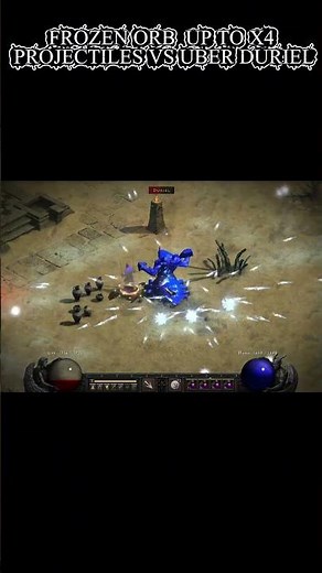 FROZEN ORB SORCERESS UP TO X4 PROJECTILES VS UBER DURIEL #diablo2resurrectedbuild #fastleveling
