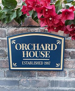 Custom Family Name Sign: Engraved MDF House Plaque With Classic Motifs - Etsy