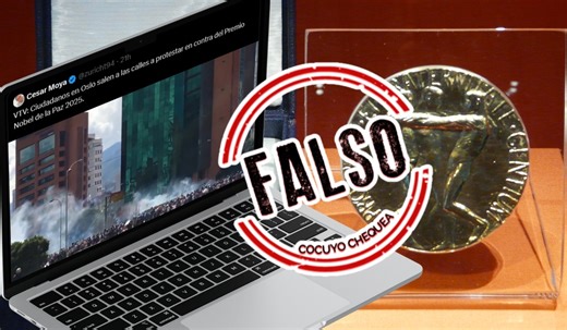 Reciclan video de protesta de 2017 en Caracas como si fuera en Oslo tras el Nobel a María Corina Machado