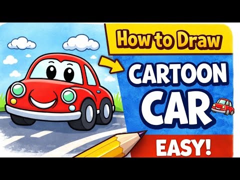 Cute Car Drawing Tutorial | Simple Shapes, Big Results 🚗
