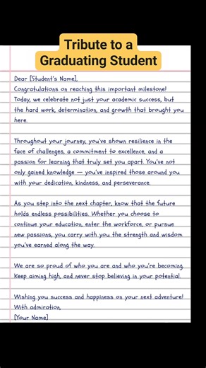 Tribute letter writing idea part_70 #tributeletter #tribute | English Class