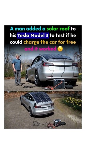 Tesla Owner Builds Solar Roof That Adds 60 Miles Daily
