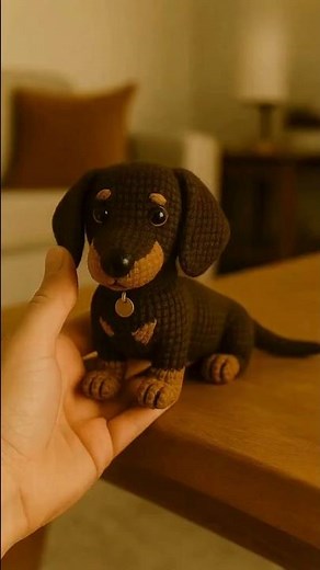 🧶💥 CACHORRINHO AMIGURUMI 🐶 | PERRITO DACHSHUND CROCHET | DACHSHUND | SO CUTE DOG PATTERNS #shorts