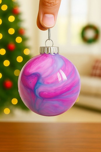 194K views · 1.1K reactions | ✨ These alcohol ink ornaments are pure magic — just a few drops of ink inside a clear bauble and you get the most stunning, swirling, marble-like designs! https://onelittleproject.com/alcohol-ink-ornaments/ | One Little Project | Facebook