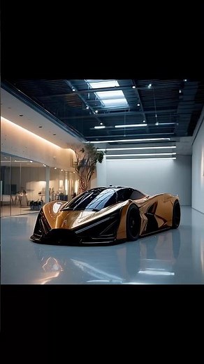 This gold car looks WAY too advanced to be human-made 😳👽✨